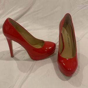 Red platform heels